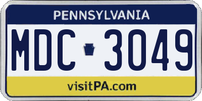 PA license plate MDC3049