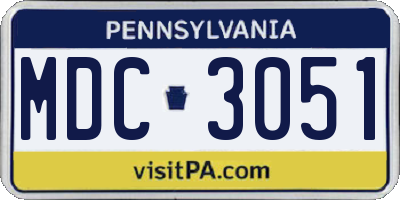 PA license plate MDC3051