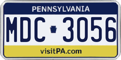 PA license plate MDC3056