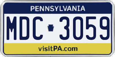 PA license plate MDC3059