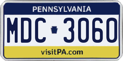 PA license plate MDC3060
