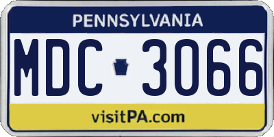 PA license plate MDC3066