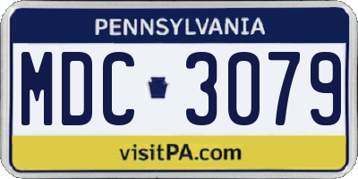 PA license plate MDC3079