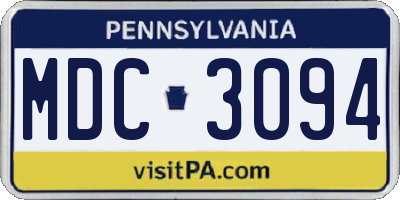 PA license plate MDC3094
