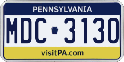 PA license plate MDC3130