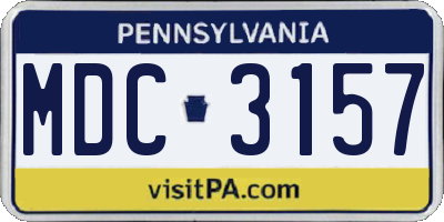 PA license plate MDC3157