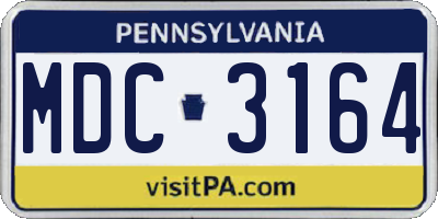 PA license plate MDC3164