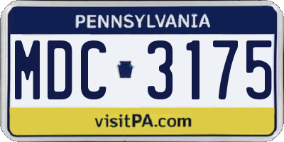 PA license plate MDC3175