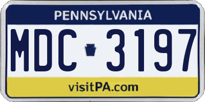 PA license plate MDC3197