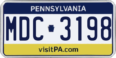 PA license plate MDC3198