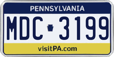 PA license plate MDC3199