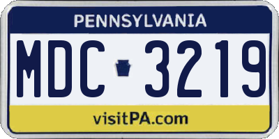 PA license plate MDC3219