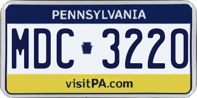PA license plate MDC3220