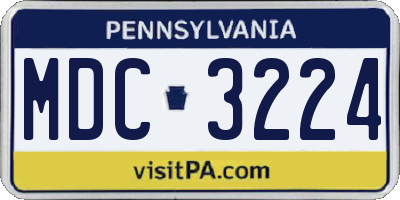 PA license plate MDC3224