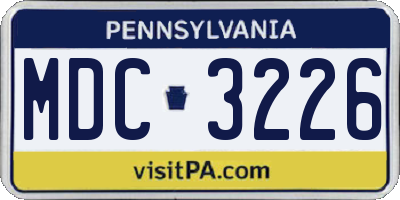 PA license plate MDC3226