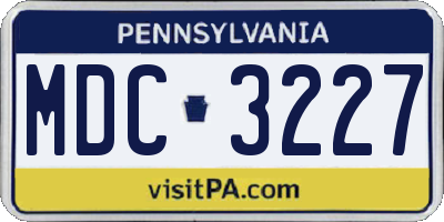 PA license plate MDC3227