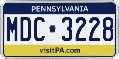 PA license plate MDC3228