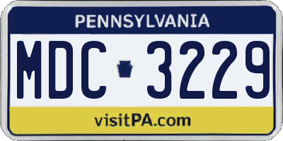 PA license plate MDC3229