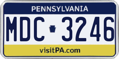 PA license plate MDC3246