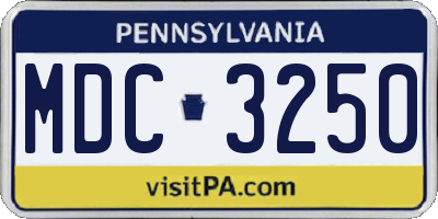 PA license plate MDC3250
