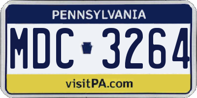 PA license plate MDC3264