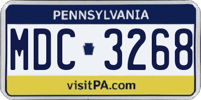 PA license plate MDC3268