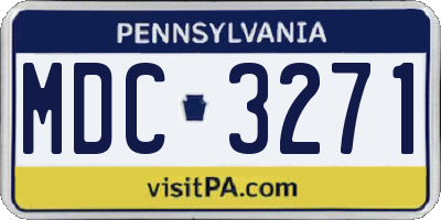PA license plate MDC3271