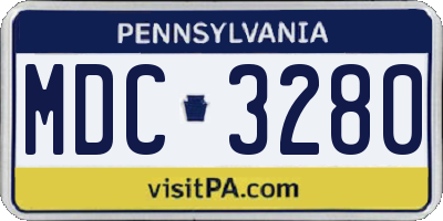 PA license plate MDC3280