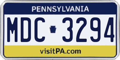 PA license plate MDC3294