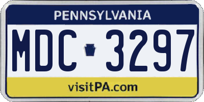 PA license plate MDC3297