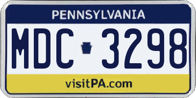PA license plate MDC3298