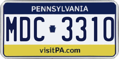PA license plate MDC3310