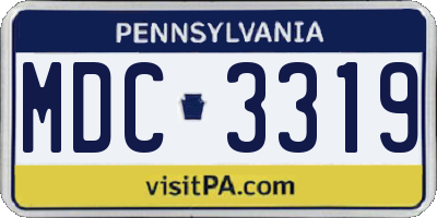PA license plate MDC3319