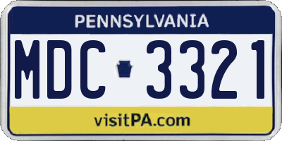 PA license plate MDC3321