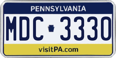 PA license plate MDC3330