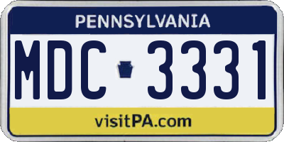 PA license plate MDC3331