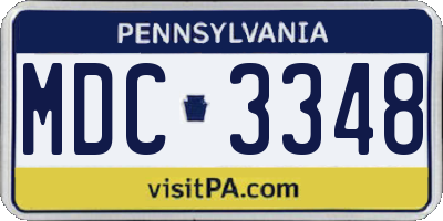 PA license plate MDC3348