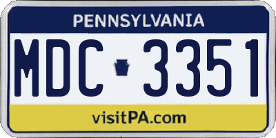 PA license plate MDC3351