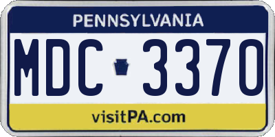 PA license plate MDC3370
