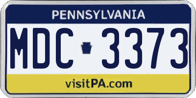 PA license plate MDC3373