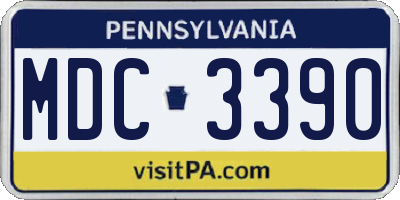 PA license plate MDC3390