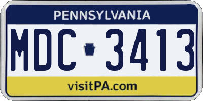 PA license plate MDC3413