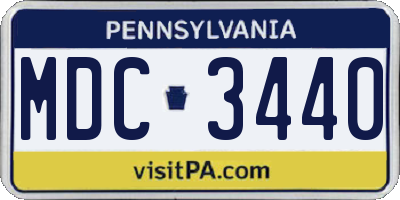 PA license plate MDC3440
