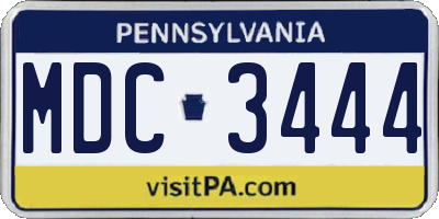 PA license plate MDC3444