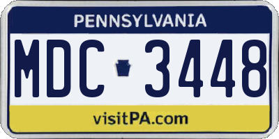 PA license plate MDC3448