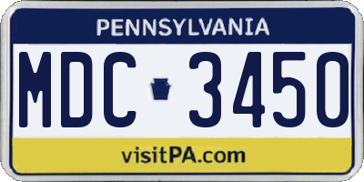 PA license plate MDC3450