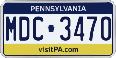 PA license plate MDC3470