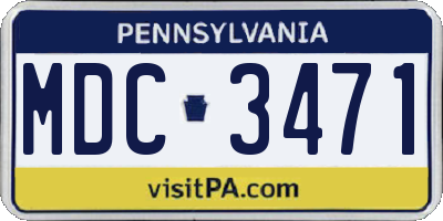 PA license plate MDC3471