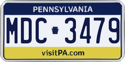 PA license plate MDC3479