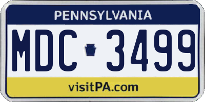 PA license plate MDC3499